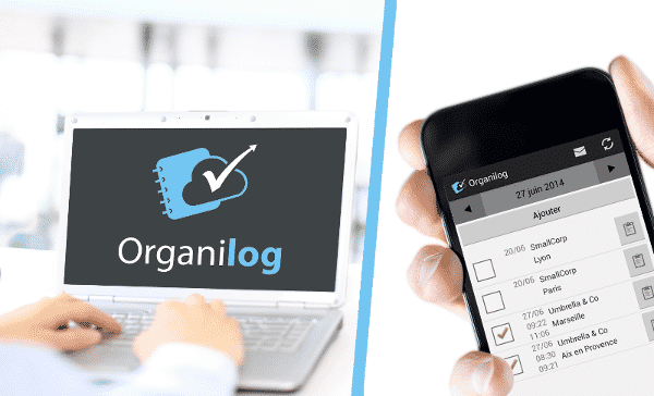 Interface Organilog sur ordinateur et smartphone