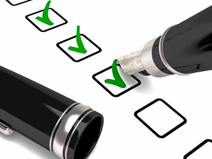Formulaire avec une checklist