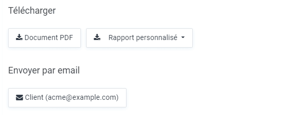 Envoi des devis et factures au client