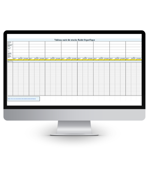Tableau excel suivi fluide frigorigène