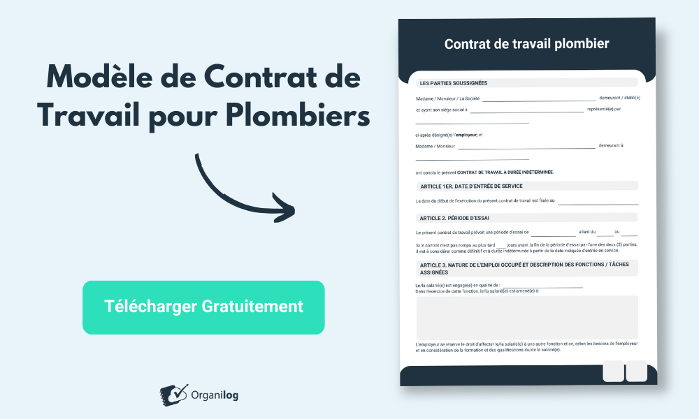Modèle contrat de travail plombier