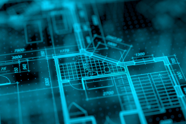 Plan architectural numérique en vue 3D, utilisé pour le métré et le chiffrage dans le secteur du bâtiment.