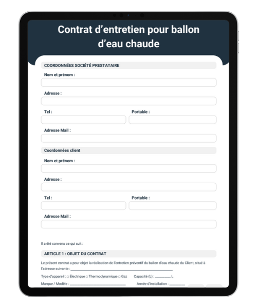 contrat entretien ballon eau chaude